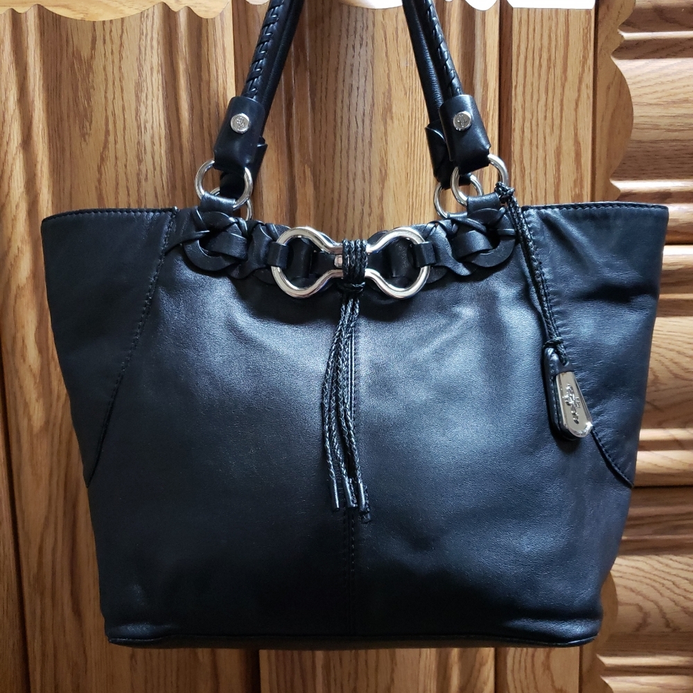 Cole Haan Black Soft Leather "McKenzie" Shoulder Bag